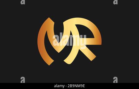 RM, MR Letter Logo Design with Creative Modern Trendy Typography and monogram logo Stock Vector
