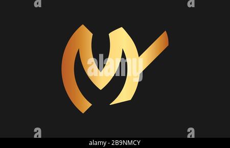 MY, YM Letter Logo Design with Creative Modern Trendy Typography and monogram logo. Stock Vector