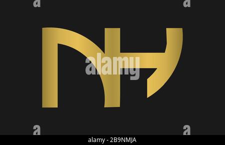 HN, NH Letter Logo Design with Creative Modern Trendy Typography and monogram logo. Stock Vector