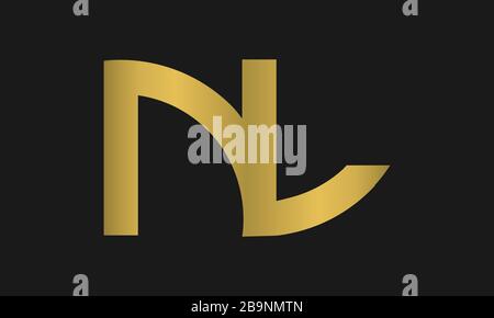 LN, NL Letter Logo Design with Creative Modern Trendy Typography and monogram logo Stock Vector