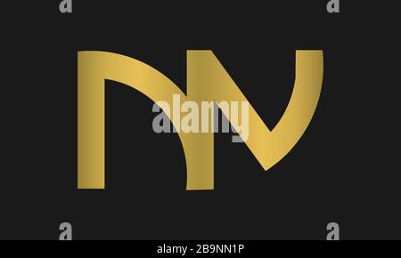 NN, NV Letter Logo Design with Creative Modern Trendy Typography and monogram logo. Stock Vector