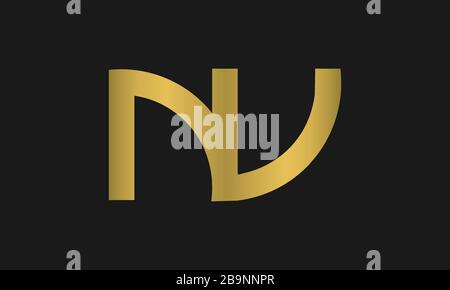 VN, NV Letter Logo Design with Creative Modern Trendy Typography and monogram logo. Stock Vector