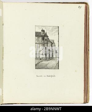 Collection of 102 drawings [Old Paris] Turret Rue Hautefeuille Henri Chapelle (1850-1925). 'Le Vieux Paris'. Recueil de 102 dessins. Tourelle rue Hautefeuille. Paris, musée Carnavalet. Stock Photo