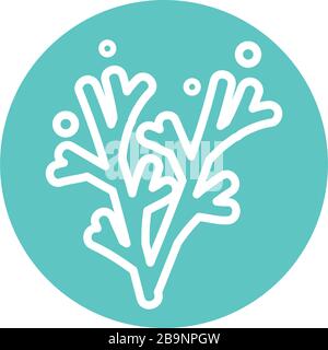 coral line block style icon design Sea life ecosystem fauna ocean ...