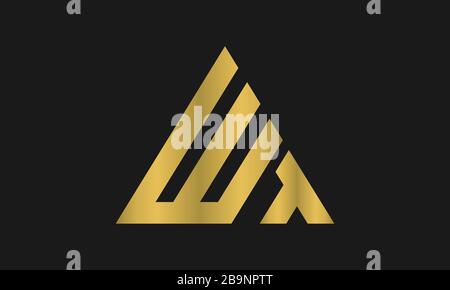 TW, WT Letter Logo Design with Creative Modern Trendy Typography and triangle logo Stock Vector