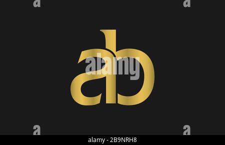 a , b , ba , ab letter logo design with creative modern typography and abstract monogram logo Stock Vector