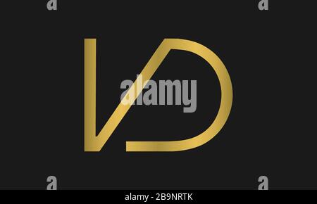 D , V , DV , VD letter logo design with creative modern typography and abstract monogram logo Stock Vector