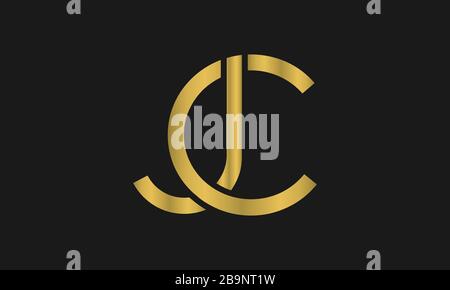 J , C , CJ , JC letter logo design with creative modern typography and abstract monogram logo Stock Vector