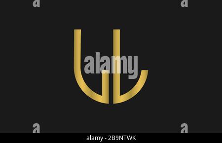 Letter LL monogram and shield sign combination. Stock Vector