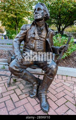 Bronze statue of president George Washington, at the George Washington University, Georgetown, Washington DC, USA Stock Photo