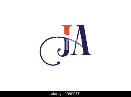 J A, JA Initial Letter Logo design vector template, Graphic Alphabet Symbol for Corporate Business Identity Stock Vector