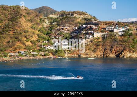 Taganga-Santa-Marta-Colombia, 01. March, 2020: The Caribbean coast of Taganga, Colombi Stock Photo