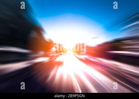 Abstract image of night traffic light trails in the city Stock Photo