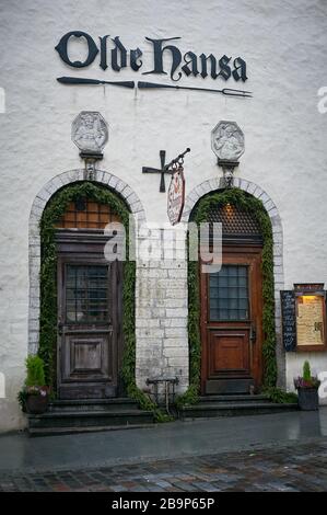 Tallinn, Estonia December 7, 2019 Unique doors in the old town of the city Stock Photo
