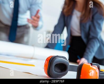 The engineers working on new project Stock Photo