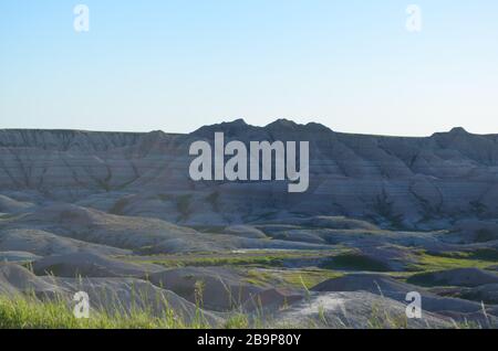 Late Spring in South Dakota: Overlooking the Loop Road and Big Foot Pass in Badlands National Park Stock Photo