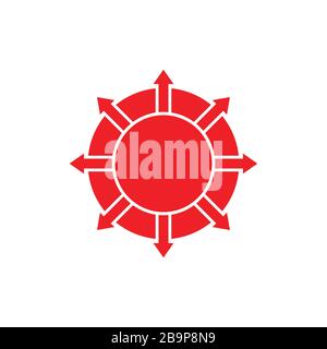 spread circle arrows geometric logo vector Stock Vector