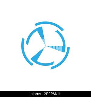 circle simple geometric turbine arrow logo vector Stock Vector