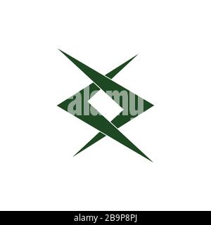 simple linked arrows monogram logo vector Stock Vector