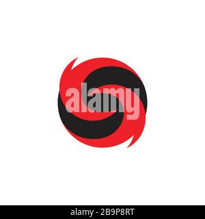 letter s curves circles rotation simple logo vector Stock Vector