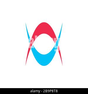 linked curves opposite arrow logo vector Stock Vector