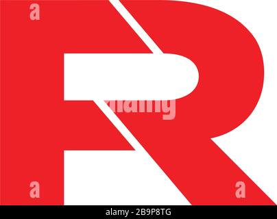 letter fr geometric flat linked logo vector Stock Vector