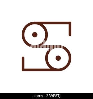 letter s rope wheels machine logo vector Stock Vector