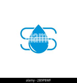 letter s overlapping drop water logo vector Stock Vector