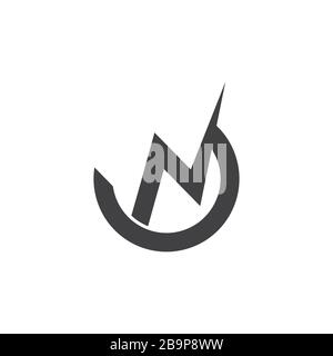 letter n thunder shape geometric logo vector Stock Vector