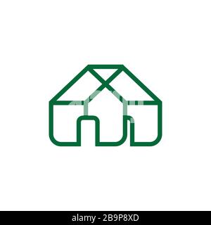 house construction overlapping line design vector Stock Vector
