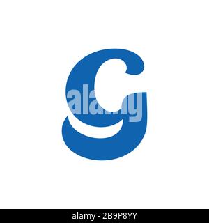 letter cg symbol linked curves logo vector Stock Vector