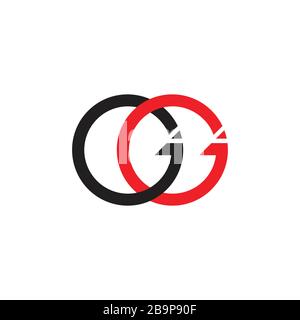 letters gg circle arrow linked geometric logo vector Stock Vector
