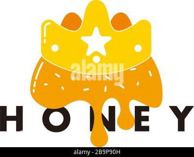 king honey melting design symbol logo vector Stock Vector