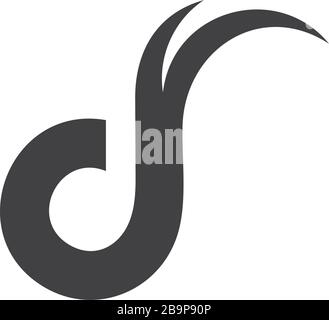 letter d curves geometric smooth design logo vector Stock Vector