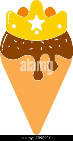 ice cream chocolate crown king queen symbol logo vector Stock Vector