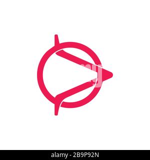 arrow linked line circle logo vector Stock Vector