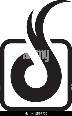 letter d curves leather abstract square frame logo vector Stock Vector
