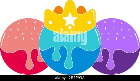ice cream melting colorful geometric design logo vector Stock Vector