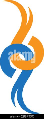 abstract letter bq linked curves colorful object shape logo vector Stock Vector