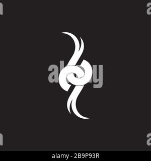 letter qb curves linked overlap logo vector Stock Vector