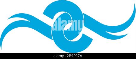 linked motion waves flat curves logo vector Stock Vector