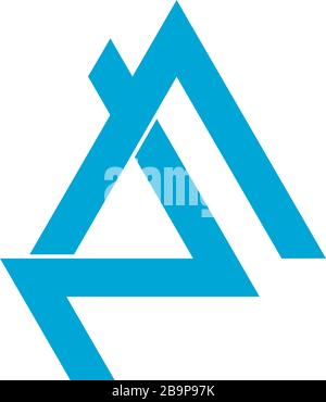 abstract letter na simple arrow geometric overlap line logo vector Stock Vector