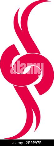 letter dp curves linked overlap logo vector Stock Vector