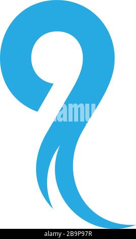 letter q curves rotation geometric round logo vector Stock Vector