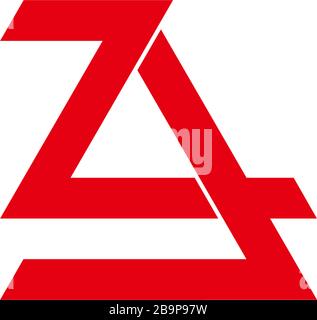 abstract letter za geometric overlapping line logo vector Stock Vector