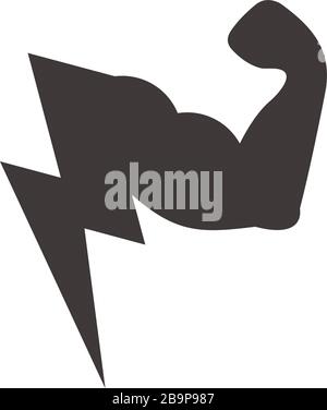 strong arm bolt power geometric symbol logo vector Stock Vector
