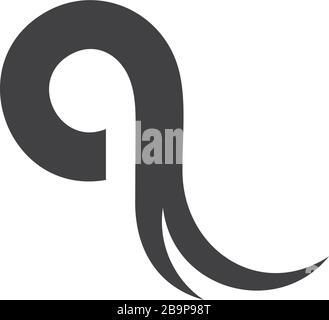 letter q curves geometric smooth design logo vector Stock Vector