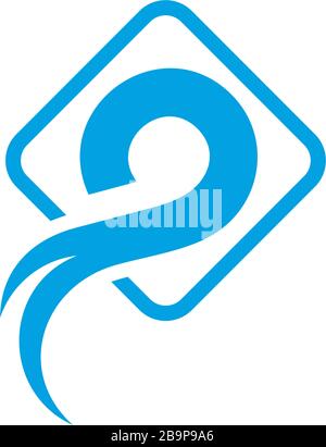 water stream motion square frame design logo vector Stock Vector