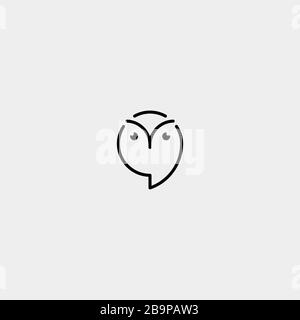 Owl Chat Bubble Logo Template Design Illustration Stock Vector