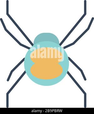 small spider icon over white background, flat style, vector ...